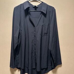 Athleta Black Button Down Shirt (C140)